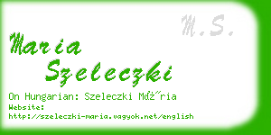 maria szeleczki business card